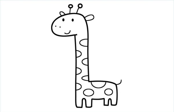 Giraffe simple drawing picture coloring tutorial