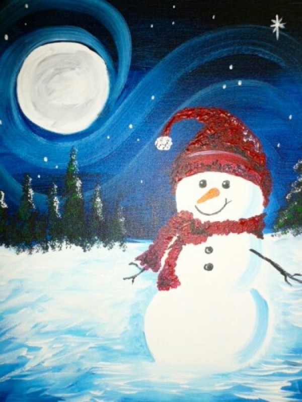 Little Red Riding Hood Snowman Foreign children draw winter pictures