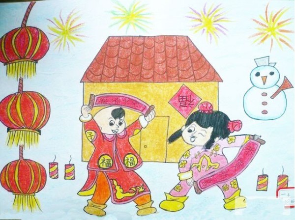 Appreciation of children’s paintings during the Spring Festival in 2017