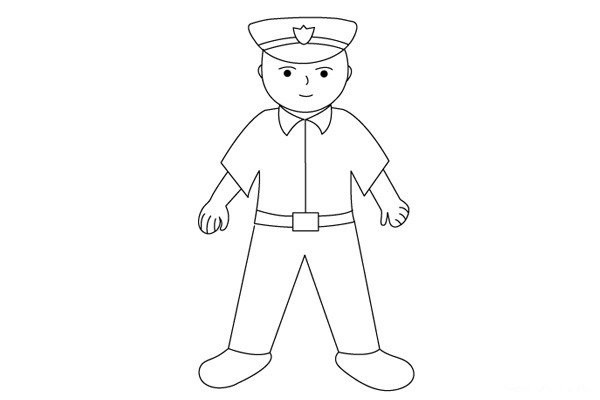 How to draw a handsome policeman in simple strokes