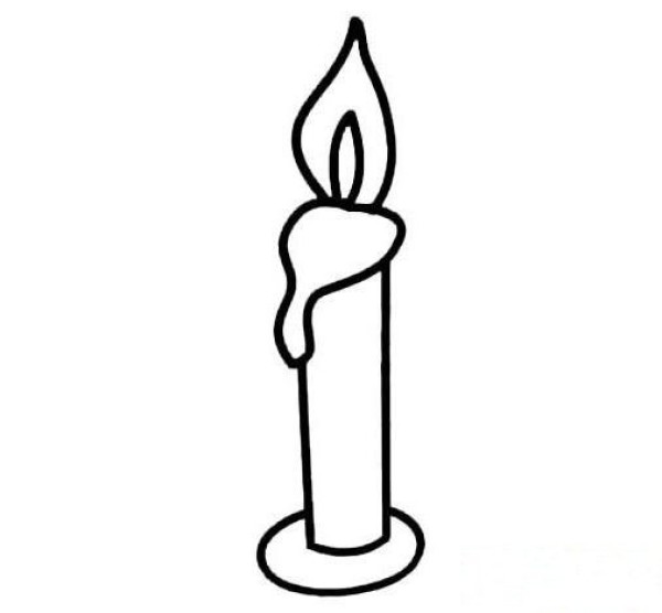 How to draw a burning candle