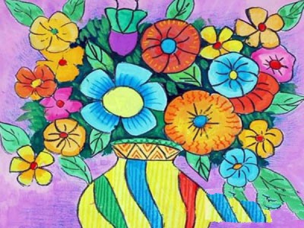 Childrens painting of flowers is speechless