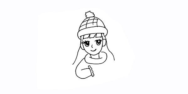 How to draw a little girl paying New Year greetings