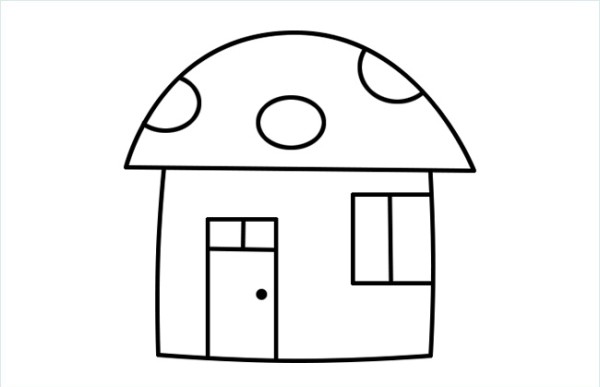 How to draw a mushroom-shaped small house with simple strokes