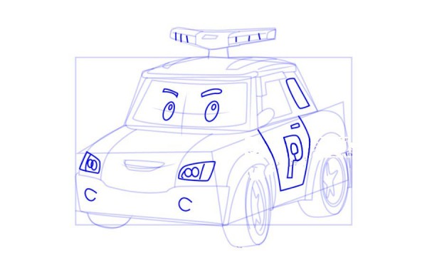 Police car Perli Perli simple drawing