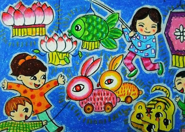 Appreciation of children’s paintings celebrating the Lantern Festival in 2017