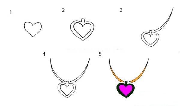 How to draw a beautiful necklace