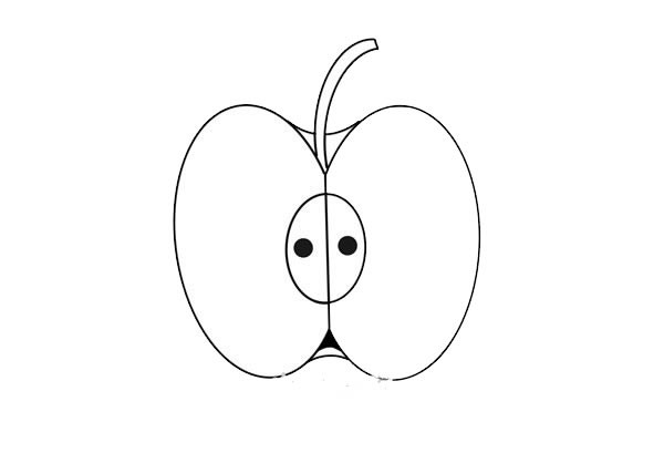 How to draw a cut apple