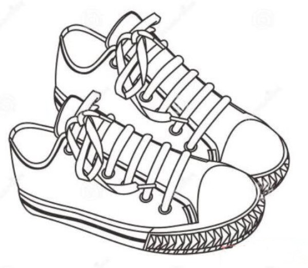 How to draw childrens sneakers