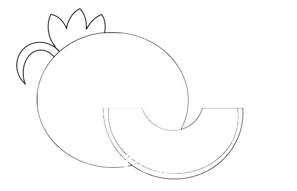 Simple drawing of green cantaloupe