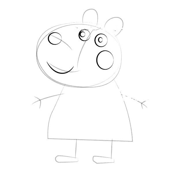 Peppa Pig and Suzy the Sheep Simple Drawing