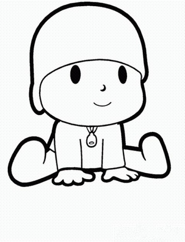 Simple drawing of cute little boy