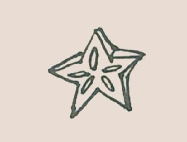 Simple drawing of star fruit