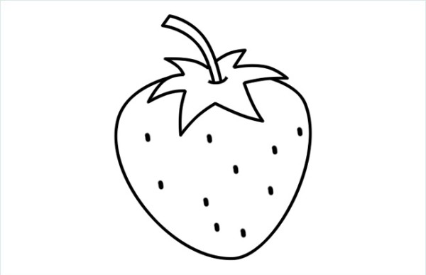 Delicious sweet strawberry simple drawing picture