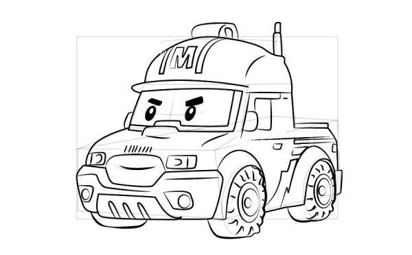 Police car Polymark simple drawing