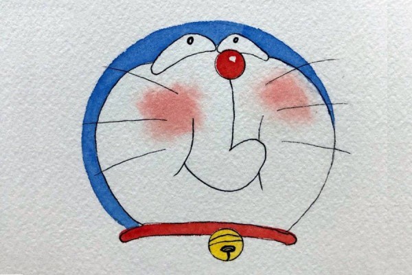 My favorite blue fat boy Doraemon watercolor painting