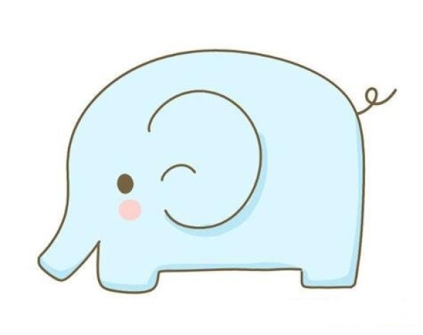 Simple drawing of cartoon elephant for children