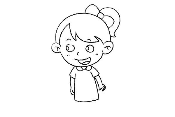 Simple drawing tutorial of a well-behaved little girl