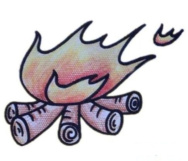 Simple drawing of burning fire