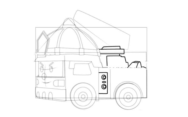 Police car Perroy simple drawing