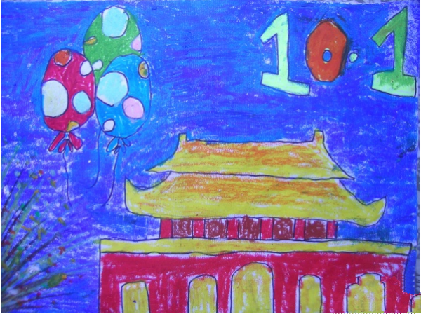 The majestic Tiananmen Square, appreciation of children’s paintings with the theme of National Day