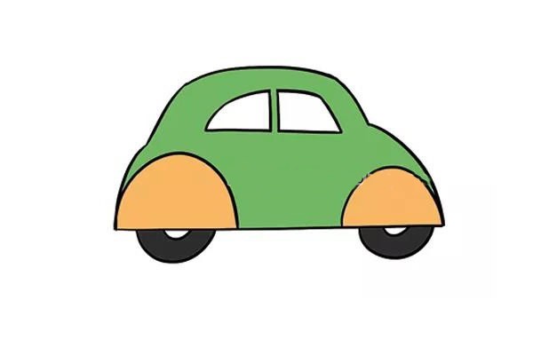 Beautiful green car simple drawing