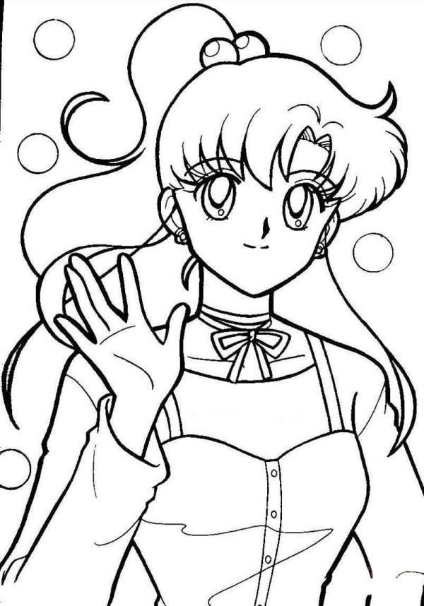 Anime character Sailor Moon simple drawing picture