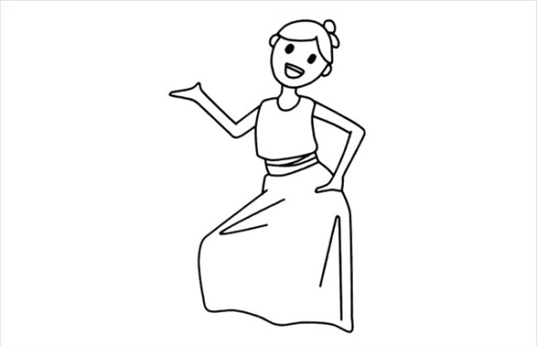 Simple drawing pictures of girls dancing