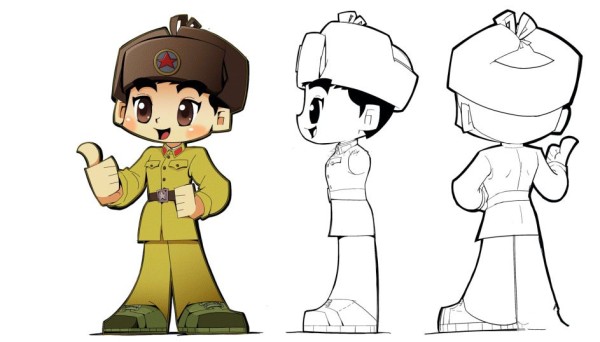 Lei Feng Q version simple strokes