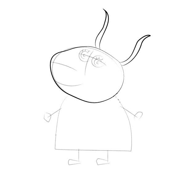 Peppa Pigs Lady Antelope Simple Drawing