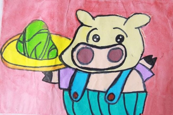 Cartoons about the Dragon Boat Festival: Piglets also love to eat rice dumplings