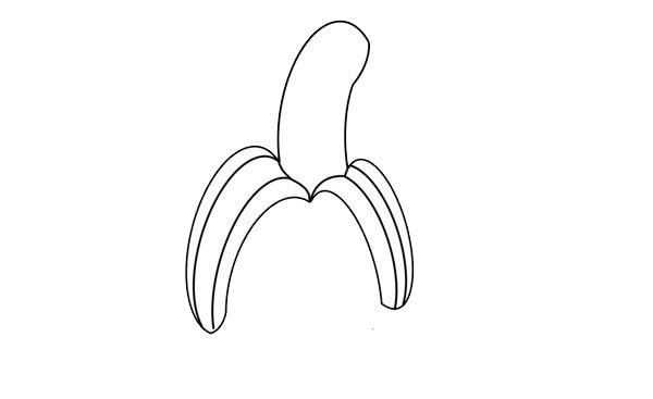 Simple drawing of peeled banana