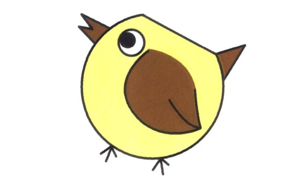 Simple drawing of cartoon hen for children