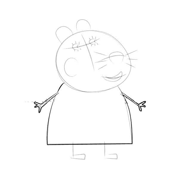 Peppa Pig and Hamster Veterinarian Simple Drawing