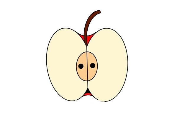 How to draw a cut apple