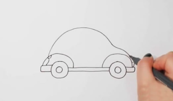 Simple drawing of red car