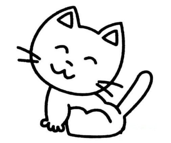 Cute kitten simple strokes