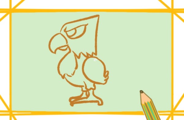 Simple drawing of vicious cartoon eagle