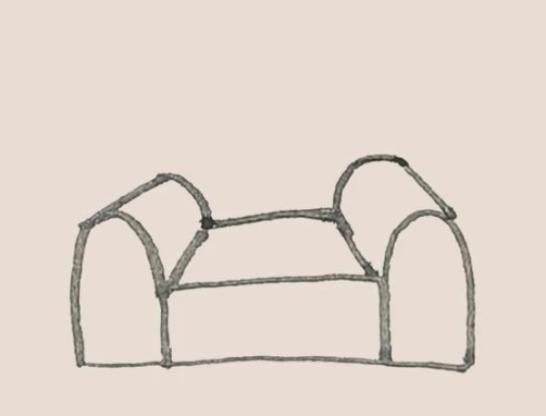 Simple drawing of sofa