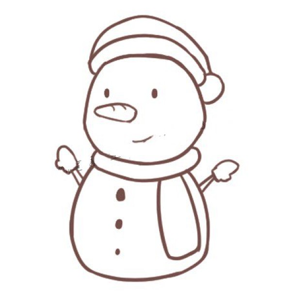 Cute Christmas Snowman Simple Drawing Tutorial