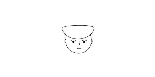 How to draw a handsome policeman in simple strokes