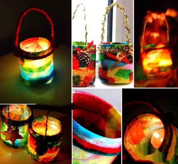 Handmade glass jar lanterns