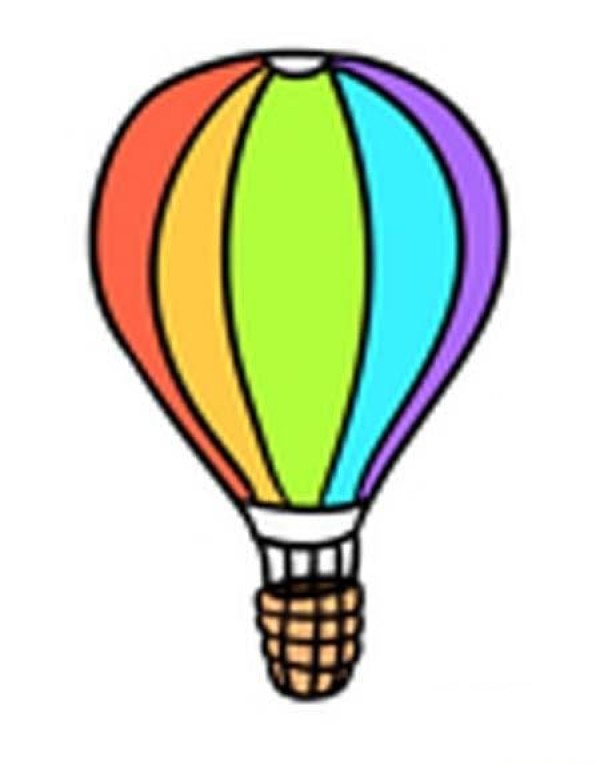 Colorful beautiful hot air balloon simple drawing picture