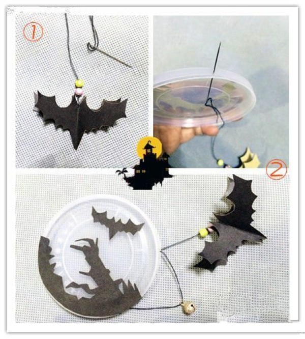 How to make Halloween bat wind chimes