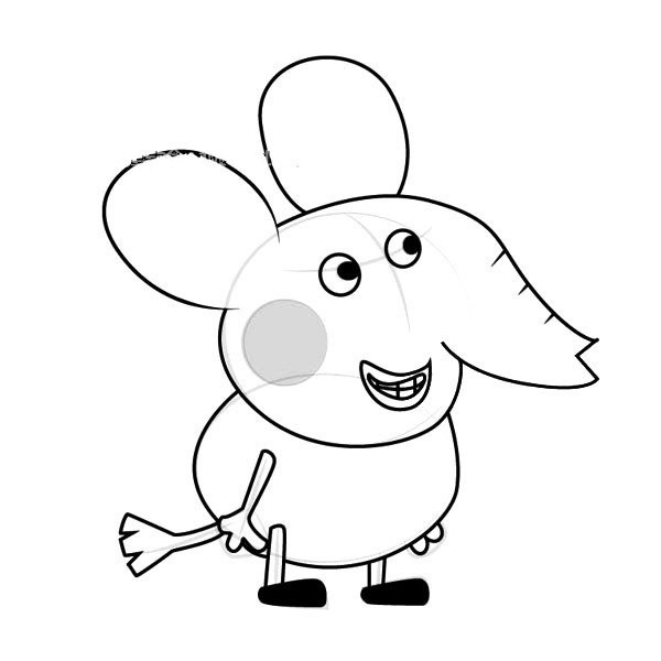 Peppa Pig and Edmund the Elephant Simple Drawing