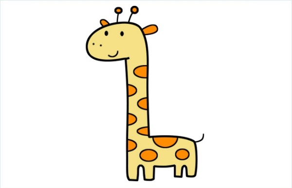 Giraffe simple drawing picture coloring tutorial