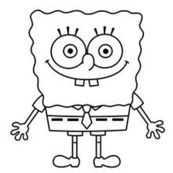 Cartoon Character SpongeBob SquarePants Simple Drawing