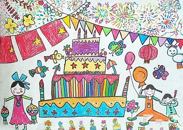 Happy National Day Childrens Drawing-Happy Birthday Mother