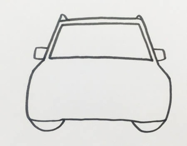 Simple drawing of red Audi car