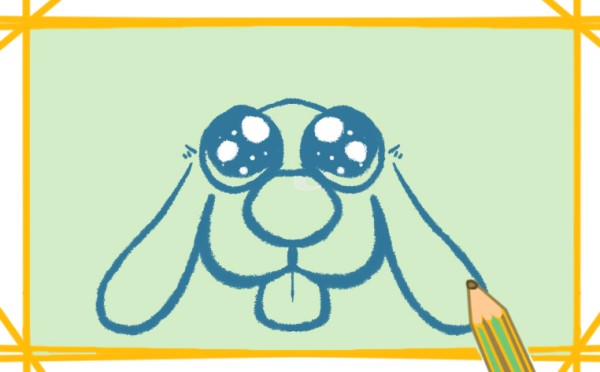 Simple drawing of dog with big eyes